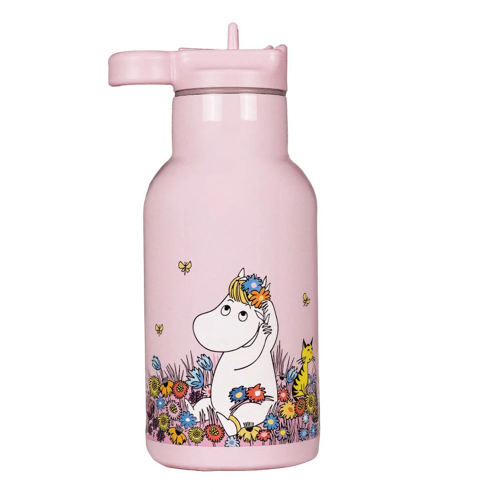 Moomin Meadow Thermal Bottle Pink 340ml - Image 2