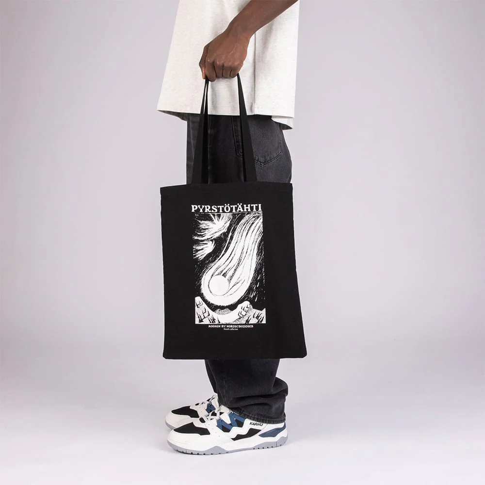 Moomin Novels Collection Tote Bag Comet Black