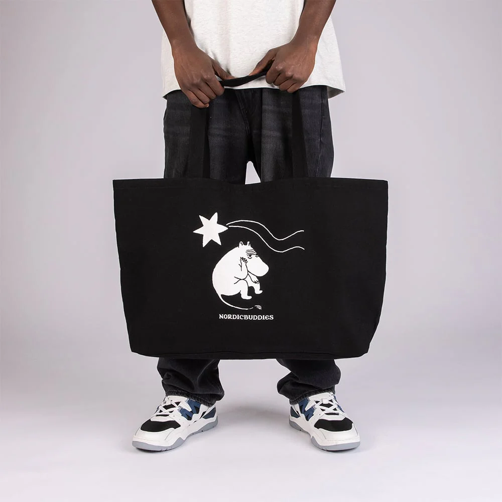 Moomin Novels Collection Tote Bag XL Black