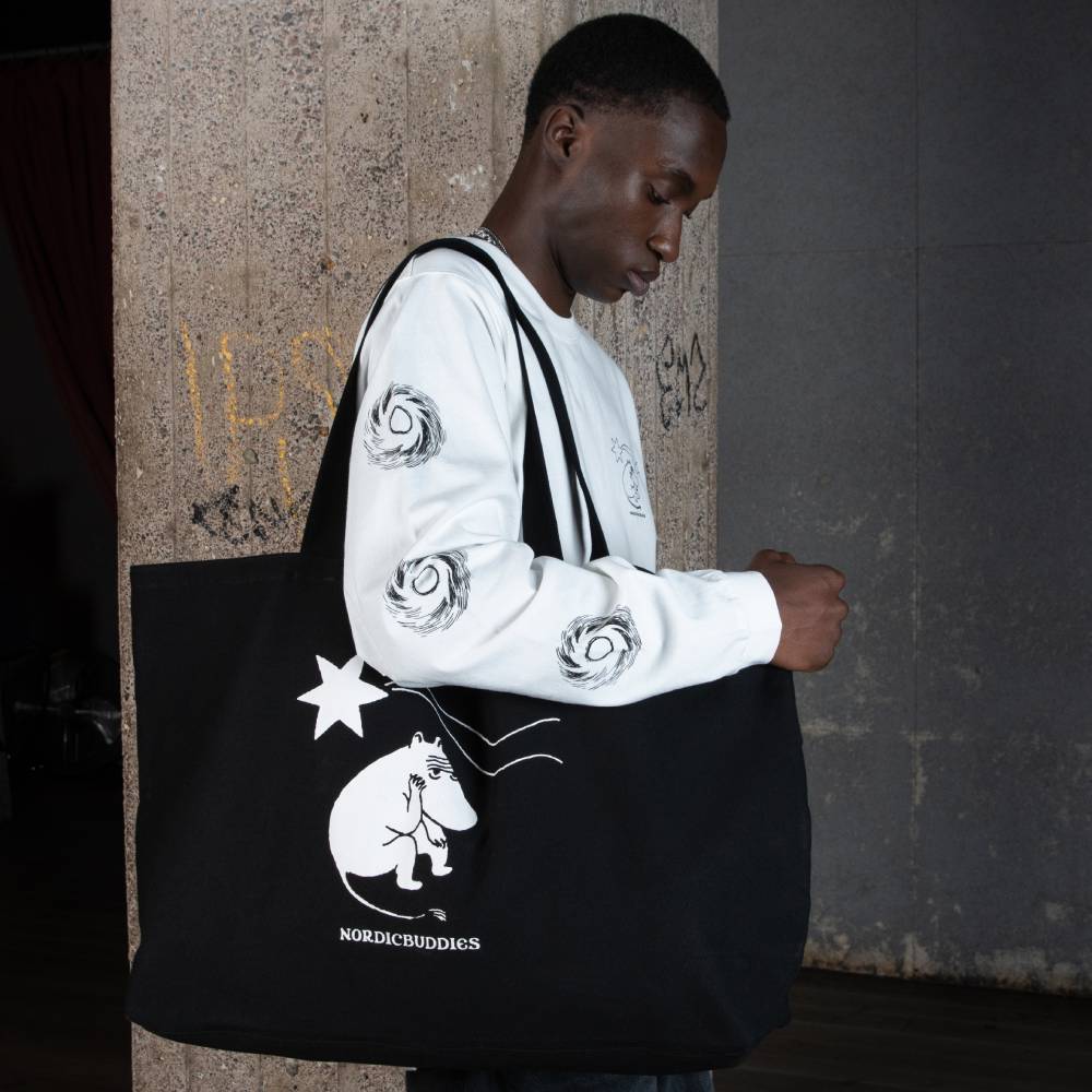 Moomin Novels Collection Tote Bag XL Black - Image 5