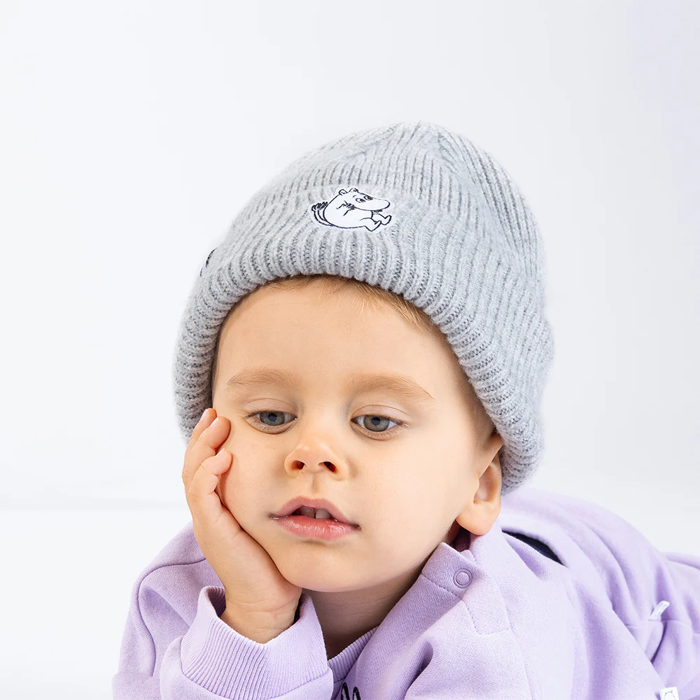 Moomintroll Felt Patch Beanie Grey