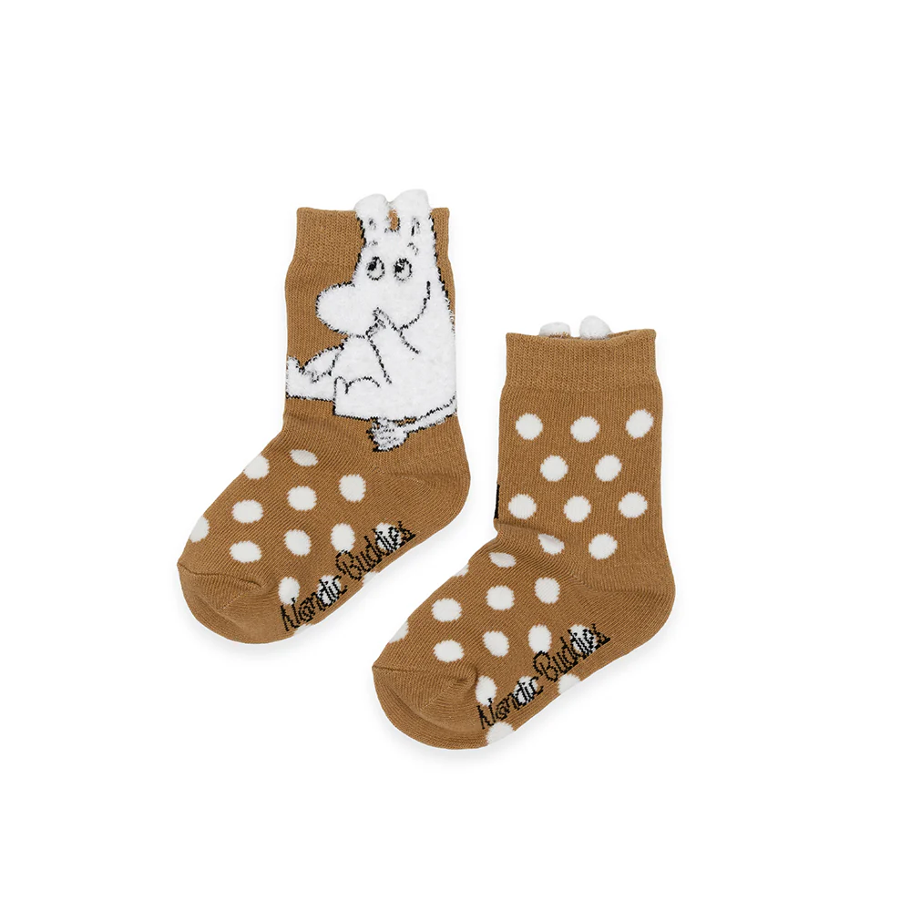 Moomintroll Fluffy Kids Socks 28-31 Brown - Image 2