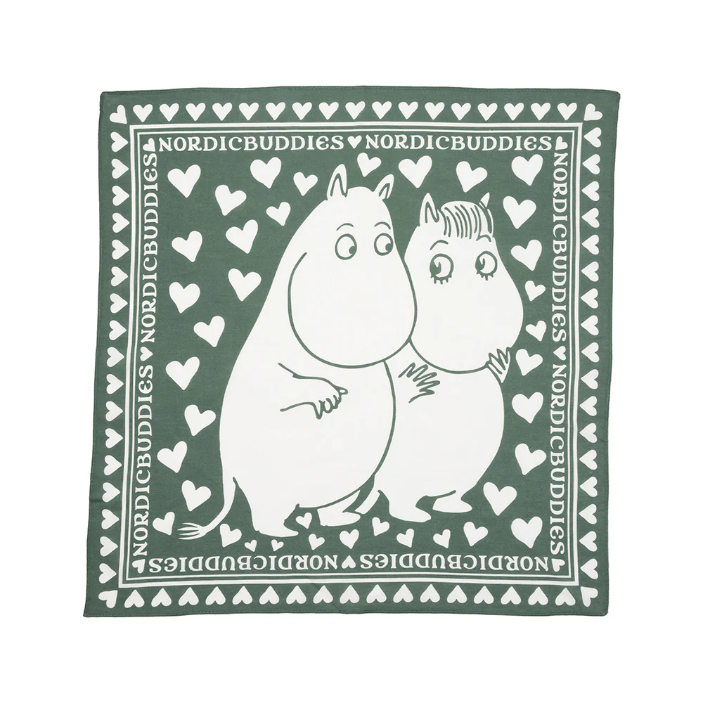 Moomintroll & Snorkmaiden Love Scarf Green - Image 2